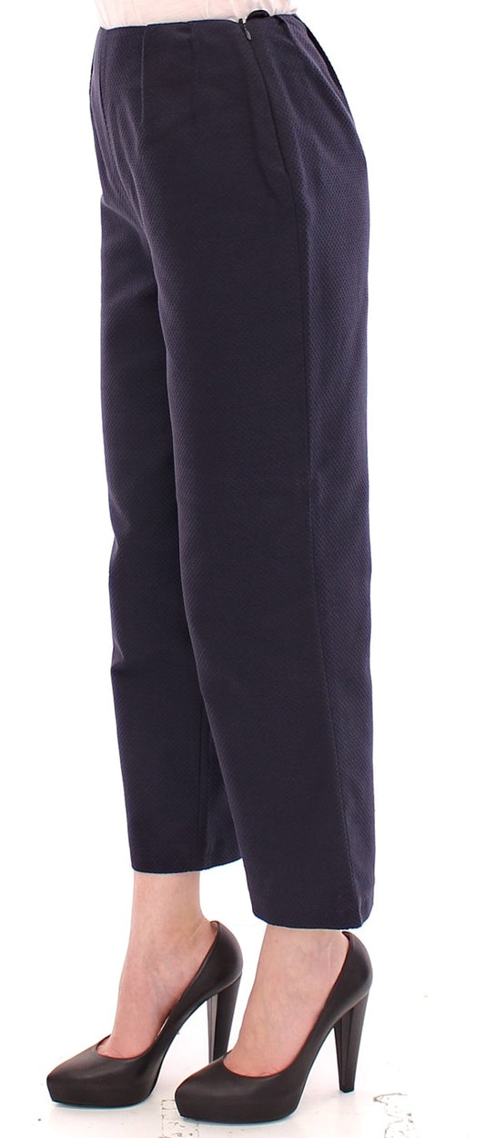 Andrea Incontri Blaue Cropped-Hose aus Baumwolle