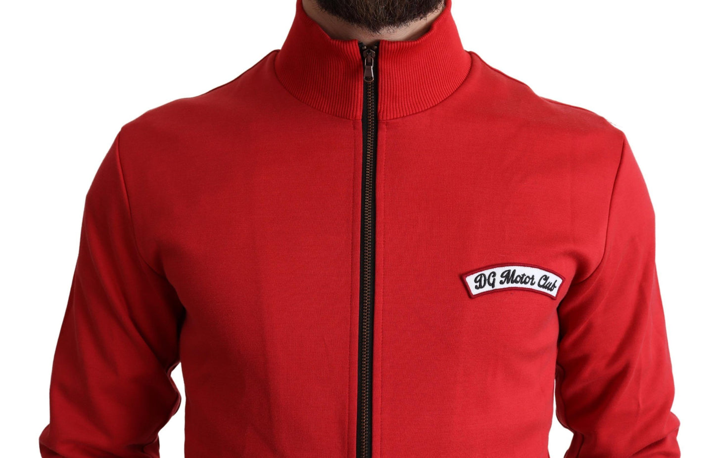 Dolce & Gabbana Rote DG Motor Club Strickjacke mit Reißverschluss