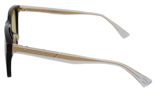 Diesel Schwarzer Rahmen DL0330-D 01E 57 Gelb Transparente Gläser Sonnenbrille