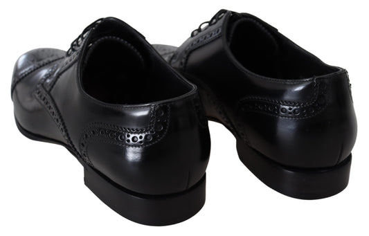 Dolce & Gabbana Schwarz Leder Männer Derby Formal Loafers Schuhe