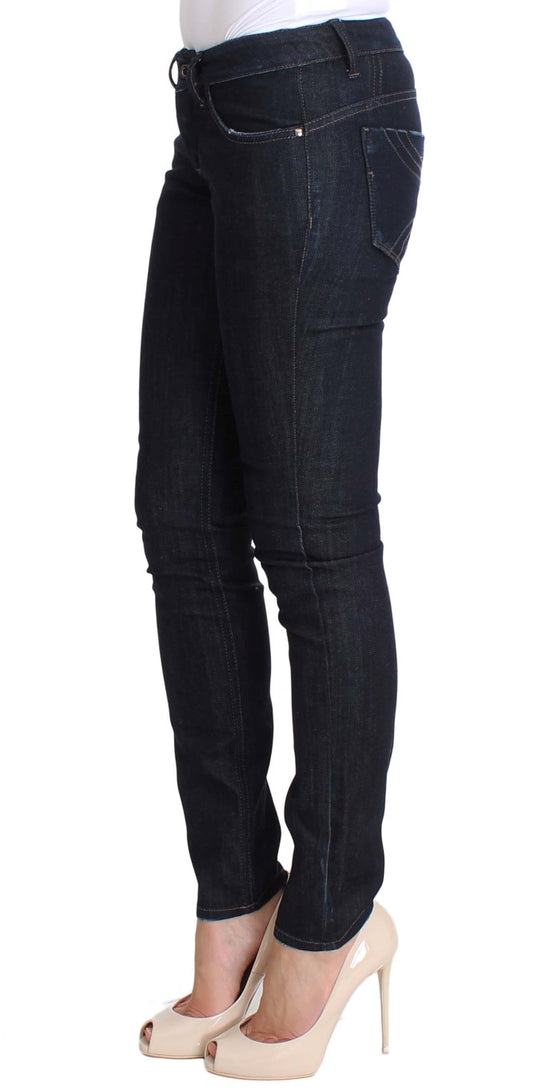 Costume National Blaue Cotton Stretch Slim Fit Jeans