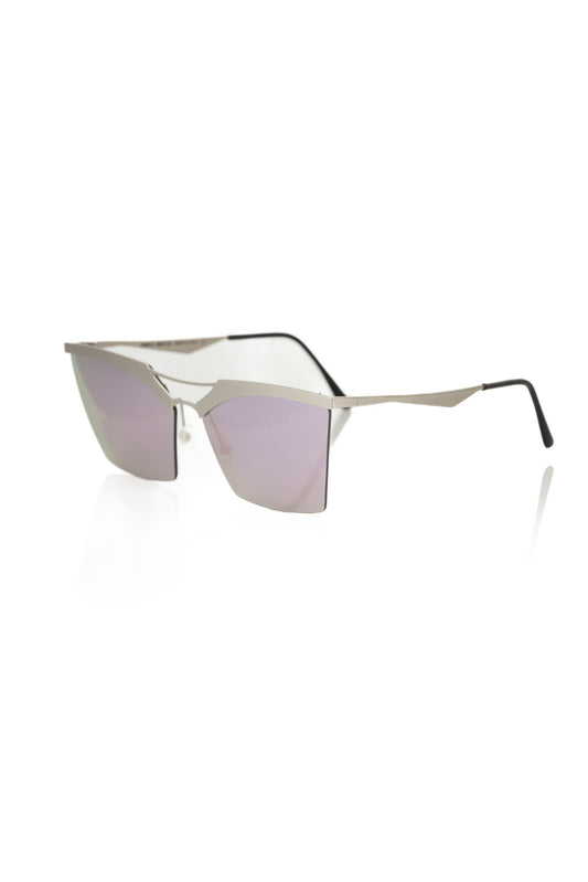 Frankie Morello Silberne Sonnenbrille für Damen im Metallic-Look