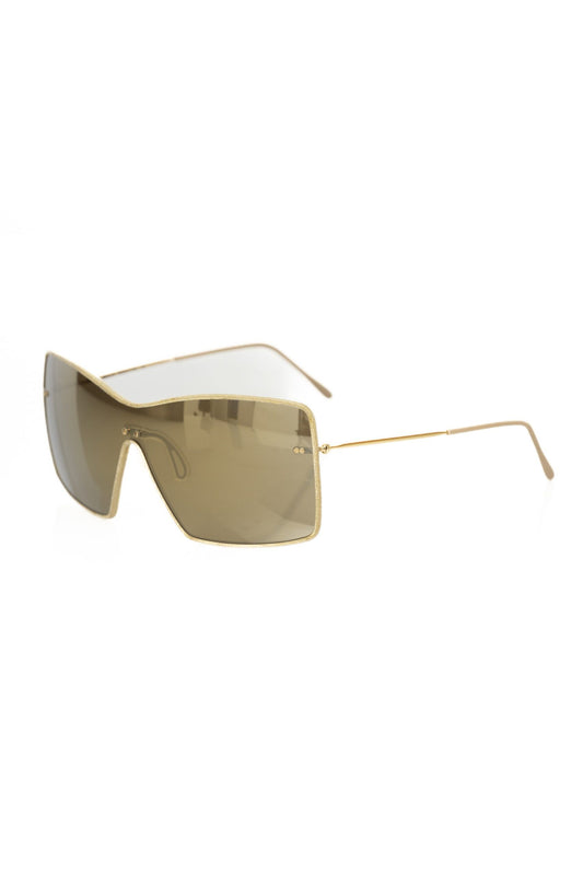 Frankie Morello Goldfarbene Metallic-Faser-Sonnenbrille für Damen