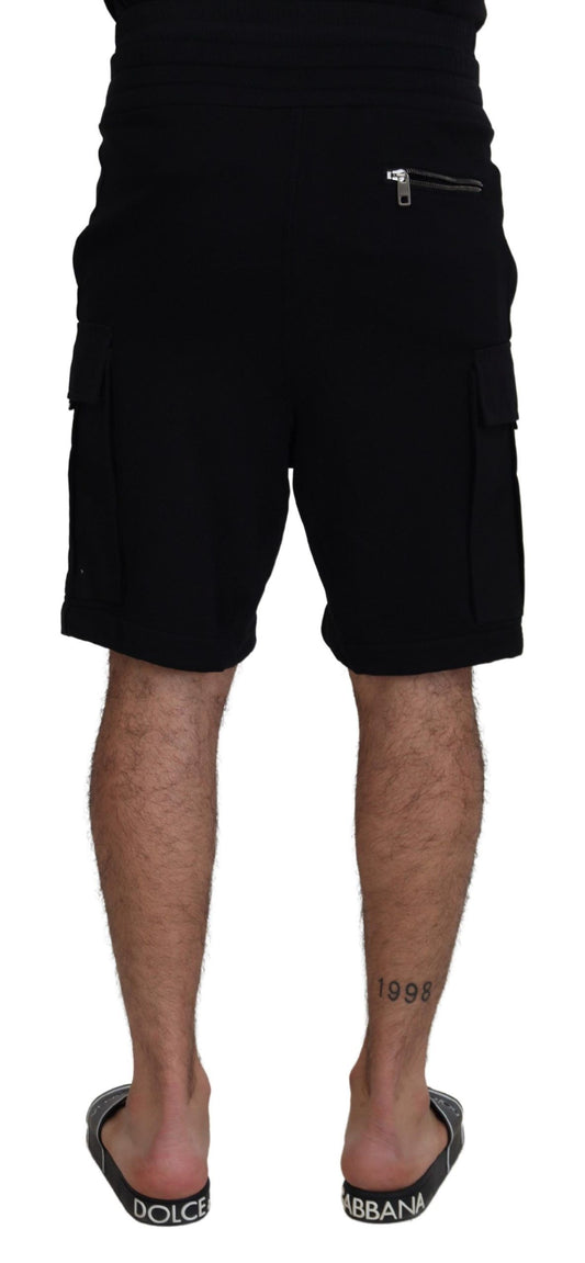 Dolce & Gabbana Schwarze Bermuda Cargo-Shorts aus Baumwolle