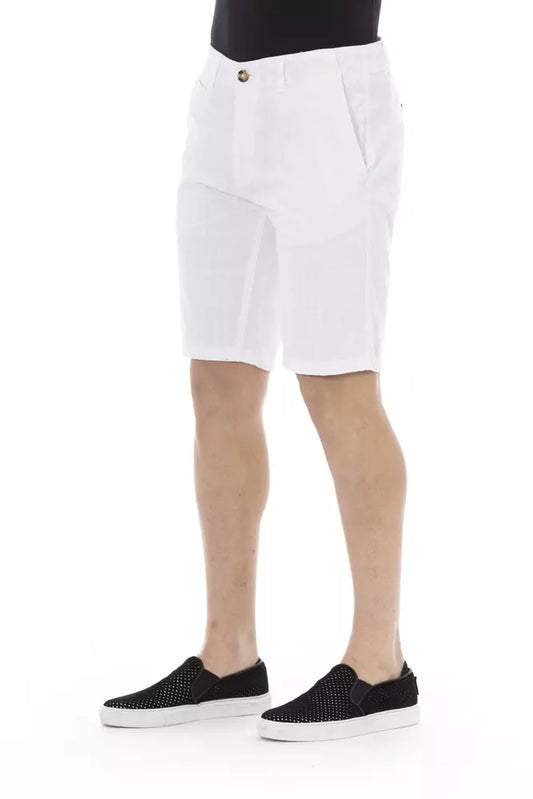 Baldinini Trend Weiße Baumwoll-Bermuda-Shorts für Herren