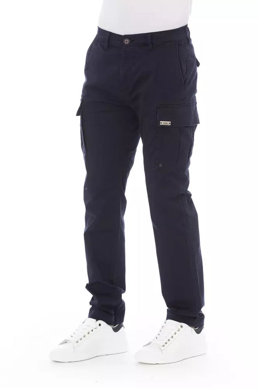 Baldinini Trend Blaue Herren-Cargo-Hose aus Baumwolle