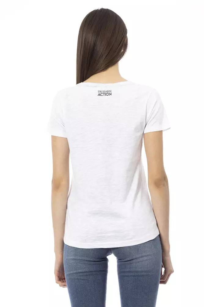 Trussardi Action Weißes T-Shirt aus Baumwolle für Frauen