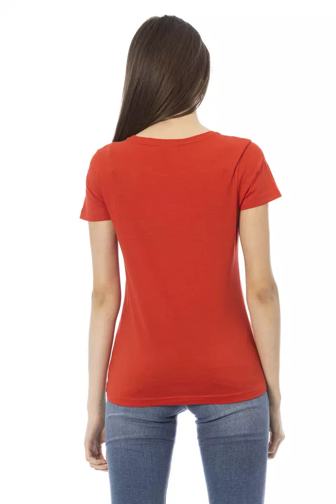 Trussardi Action "Rotes Damen T-Shirt aus Baumwolle"