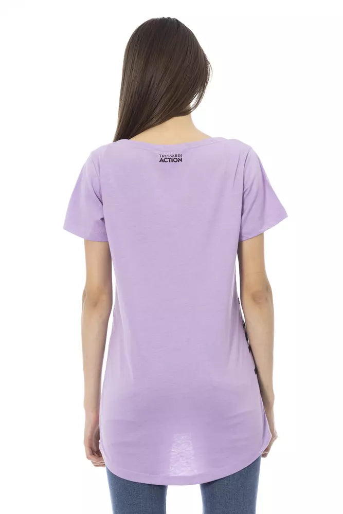 Trussardi Action Lila Baumwoll-T-Shirt für Damen