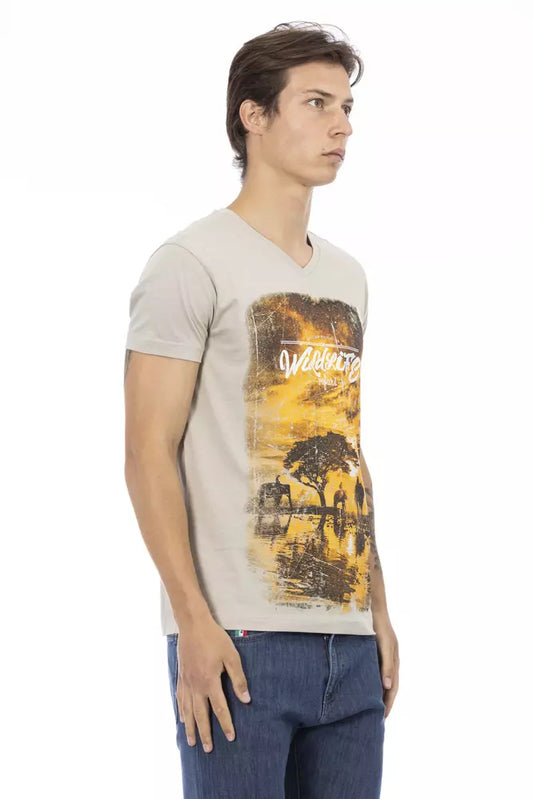 Trussardi Action Beiges Baumwoll-T-Shirt für Herren