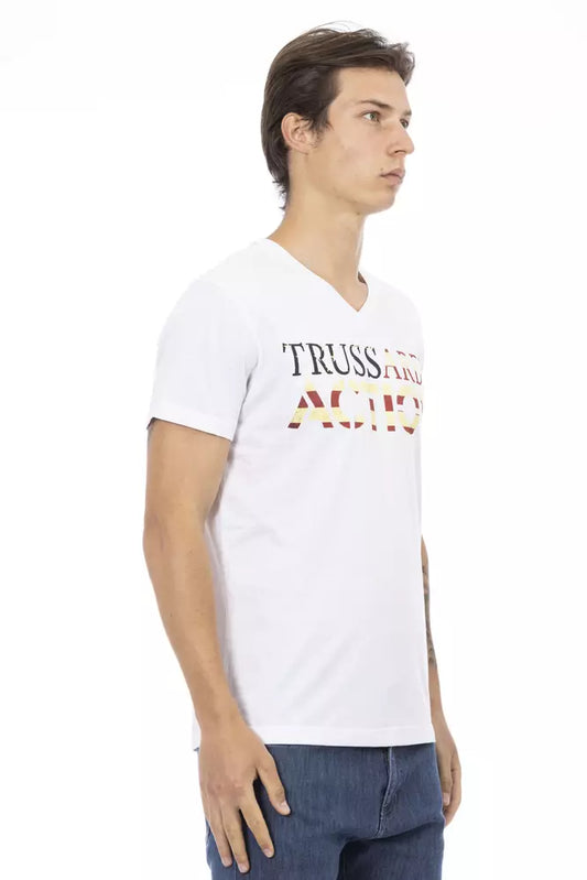 Trussardi Action Weißes Herren-T-Shirt aus Baumwolle
