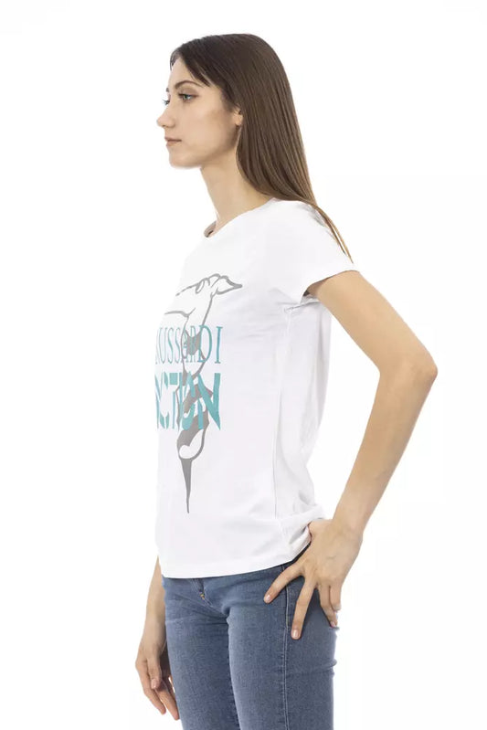 Trussardi Action Weißes T-Shirt aus Baumwolle für Frauen