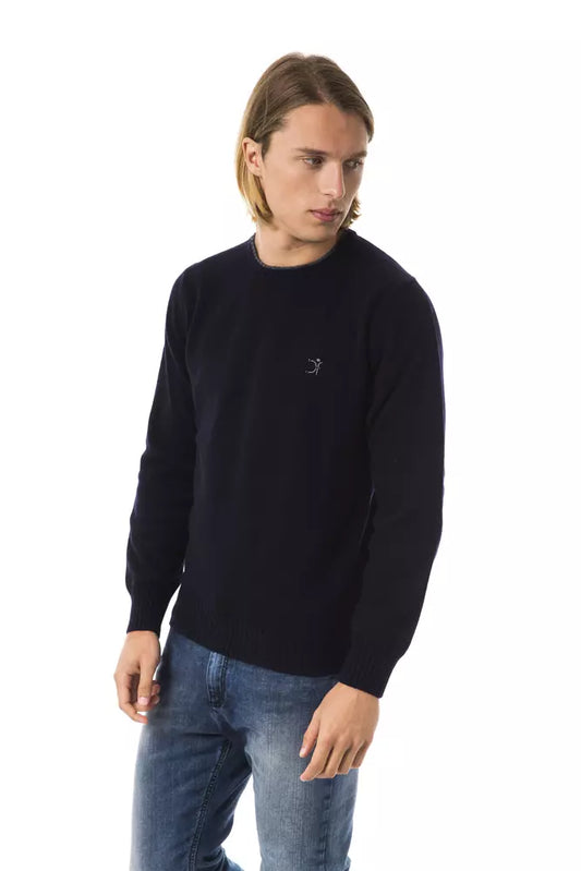 Uominitaliani Blauer Wollpullover für Herren