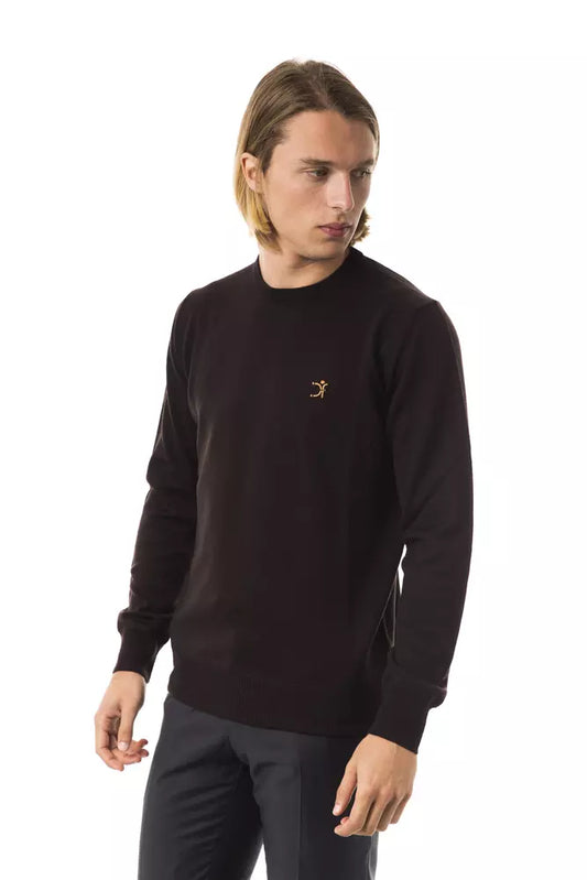 Uominitaliani Brauner Herren-Pullover aus Merinowolle