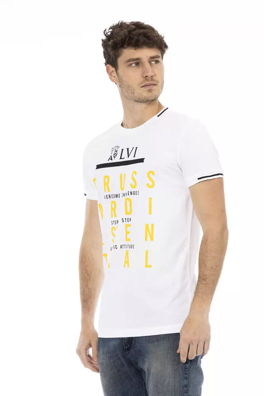 Trussardi Action Weißes Herren-T-Shirt aus Baumwolle
