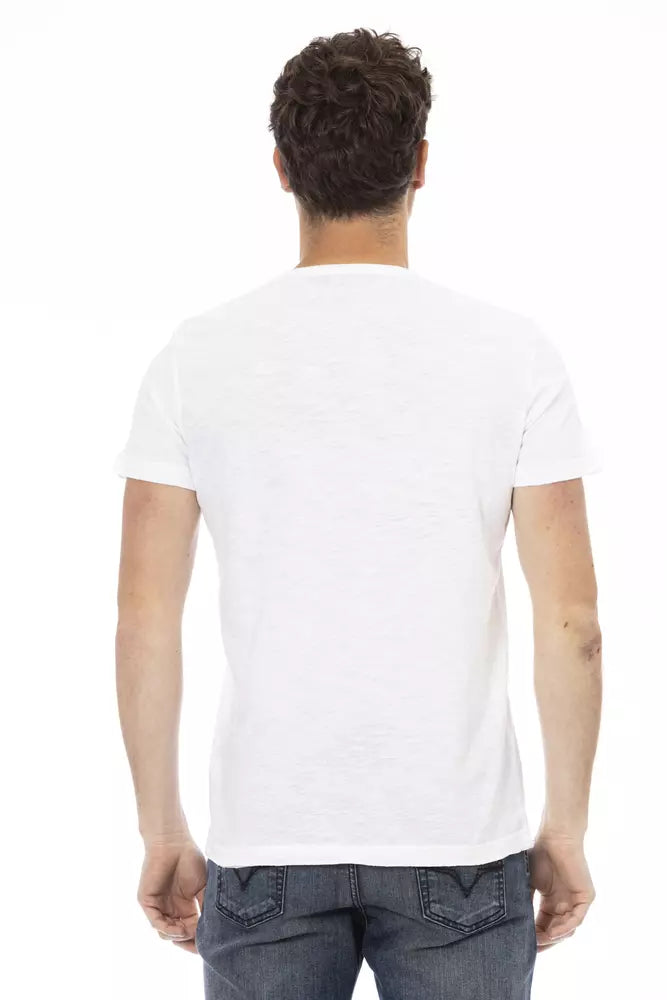 Trussardi Action Weißes Herren-T-Shirt aus Baumwolle