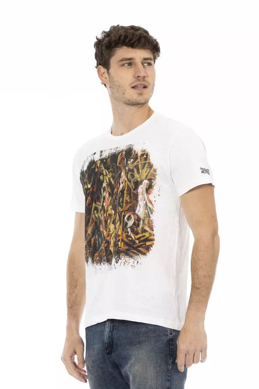 Trussardi Action Weißes Herren-T-Shirt aus Baumwolle