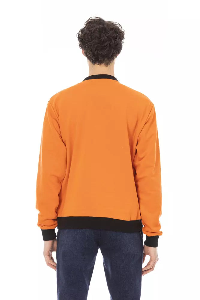 Baldinini Trend Orangefarbener Herren-Pullover aus Baumwolle