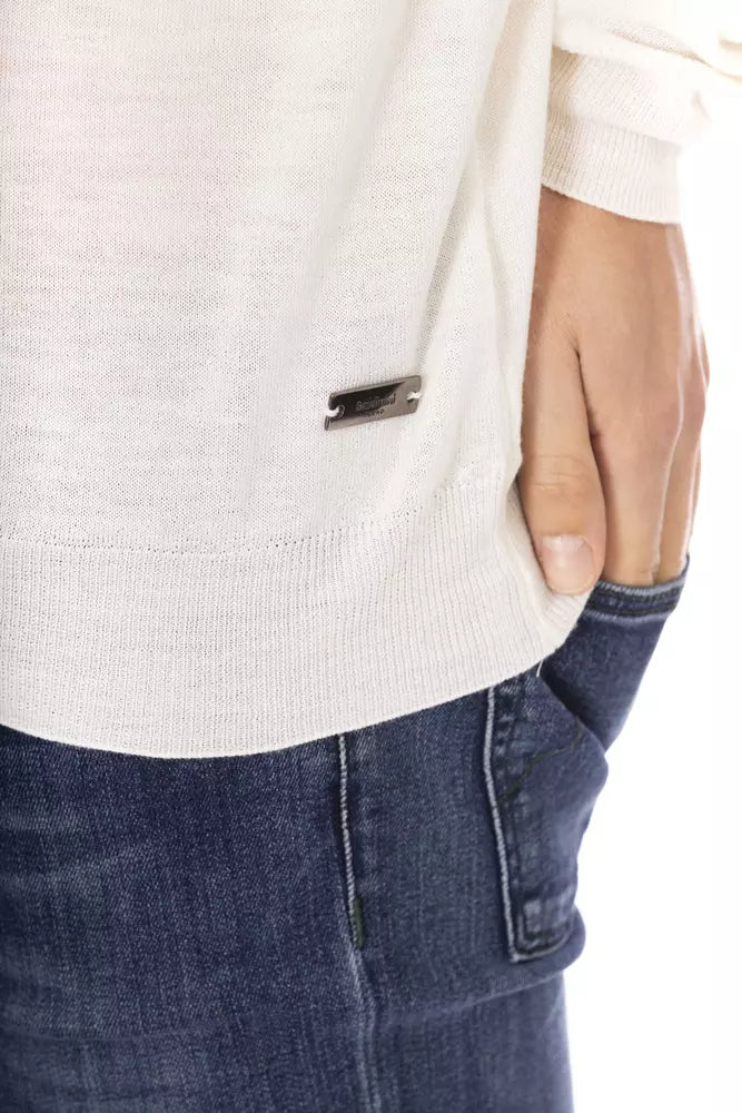 Baldinini Trend Weißer Stoff-Rollkragenpullover für Herren
