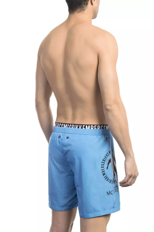 Hellblaue Bikkembergs Badeshorts aus Polyester