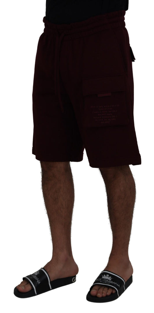 Dolce & Gabbana Maroon Bermuda Cargo Herren Shorts