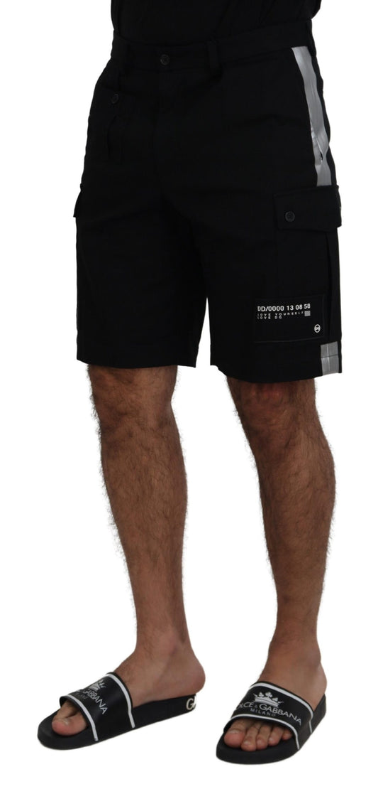 Dolce & Gabbana Schwarze Bermuda Cargo Freizeitshorts