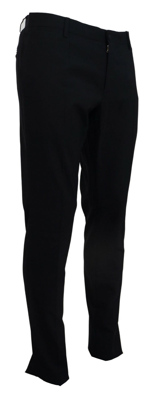 Dolce & Gabbana Blaues Woll-Stretch-Kleid Formal Slim Fit Pant