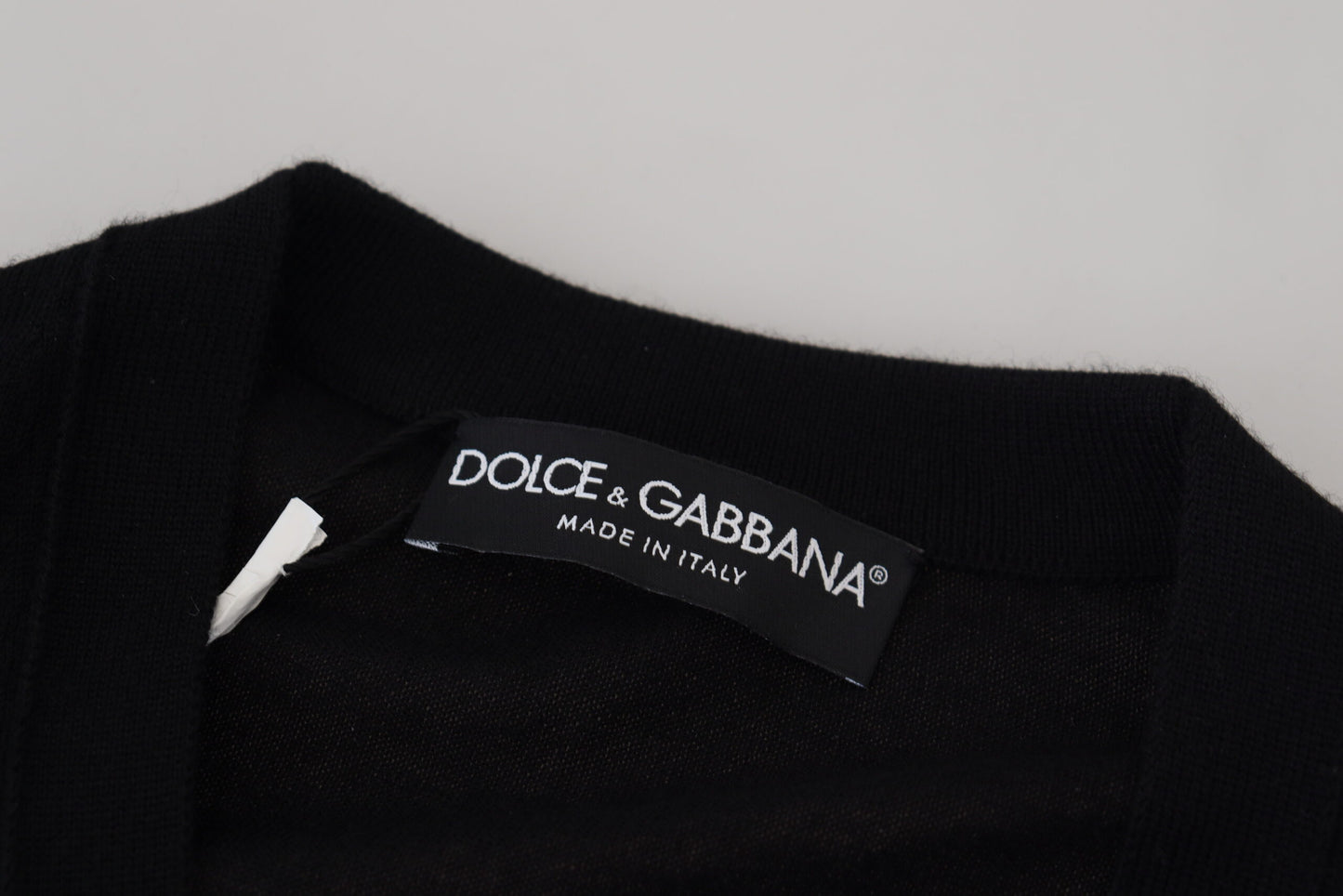 Dolce & Gabbana Schwarzer Kaschmir-Strickpullover mit Knopfleiste