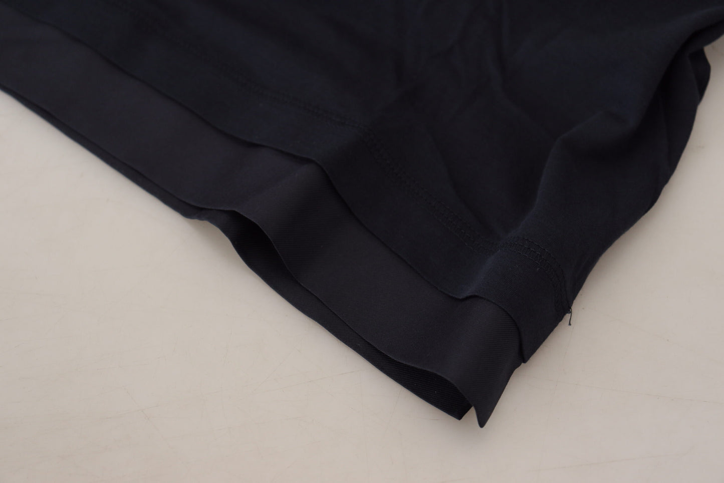 Dolce & Gabbana Blauer Baumwoll-Pullover mit Rundhalsausschnitt