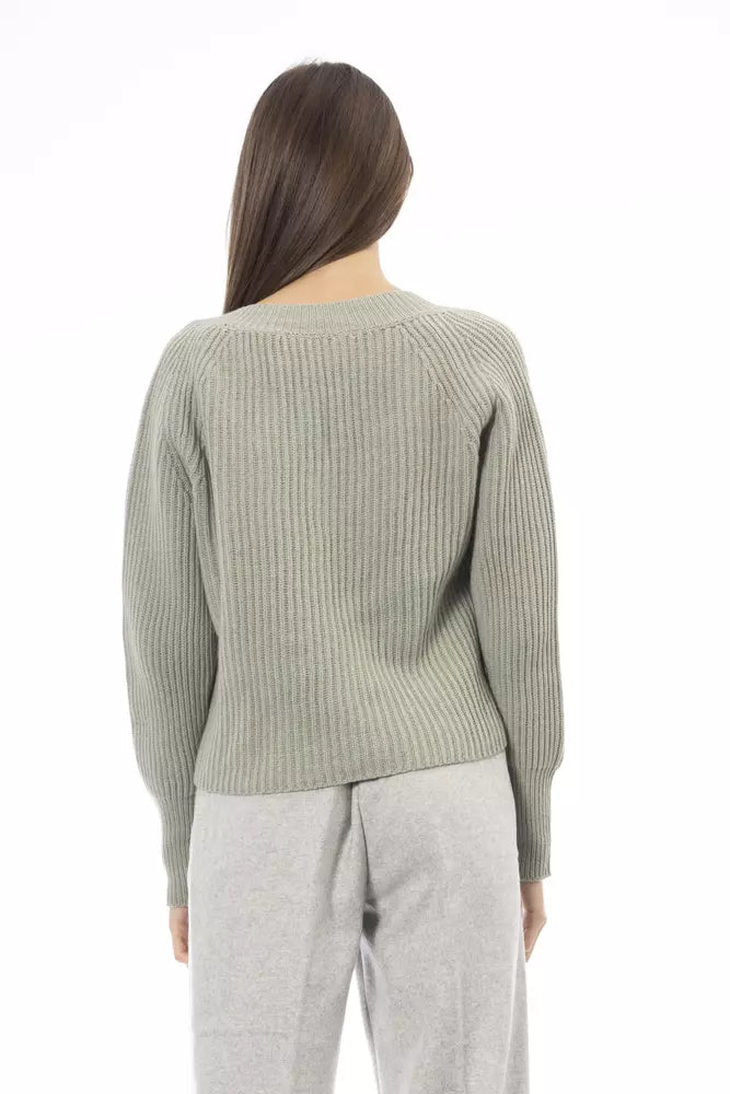 Alpha Studio Grüner Wollpullover für Damen