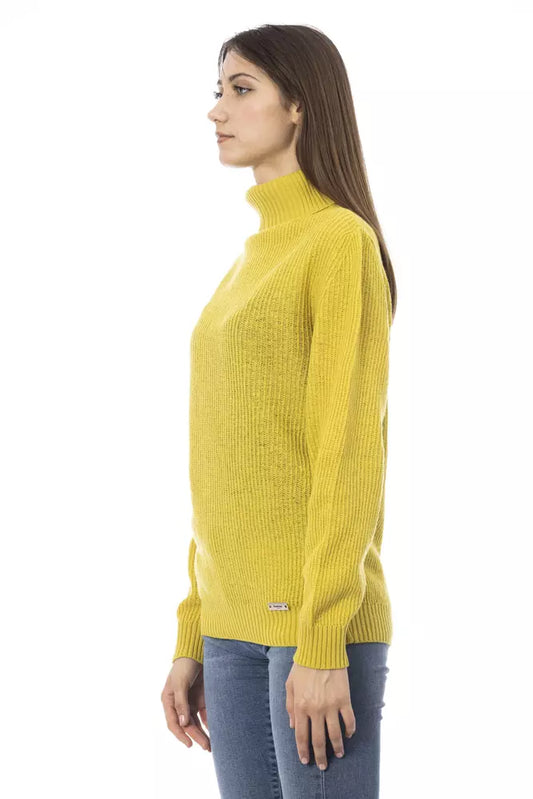 Baldinini Trend Gelber Wollpullover für Damen