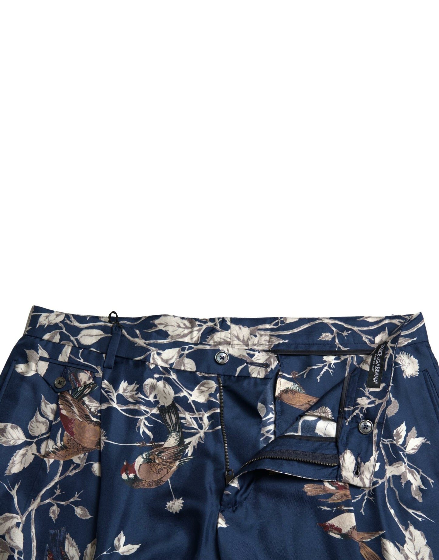Dolce & Gabbana Blaue Bermudashorts mit Blumendruck aus Seide für Männer