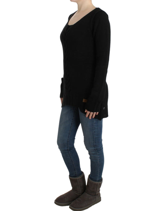 Cavalli Schwarzer Wollstrickpullover