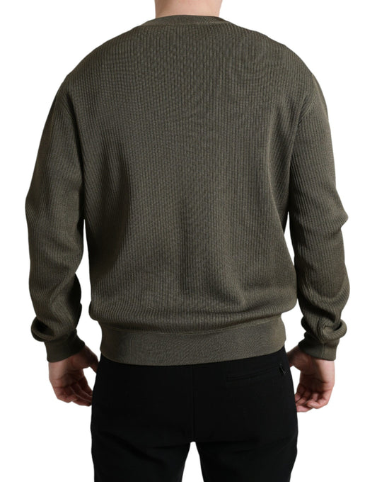 Dolce & Gabbana Grüner Viskose Rundhalsausschnitt Herren Pullover
