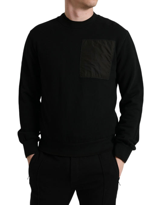 Dolce & Gabbana Schwarzer Baumwolle Rundhalsausschnitt Männer Pullover