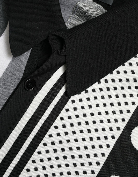 Dolce & Gabbana Schwarz Weiß Pullover Strickjacke Polo Pullover