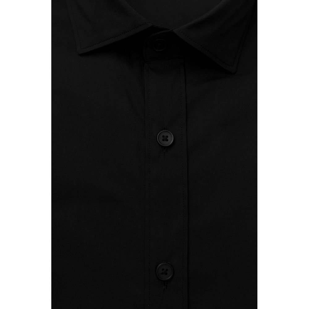 Bagutta Schwarzes Baumwollhemd für Herren, Slim Fit