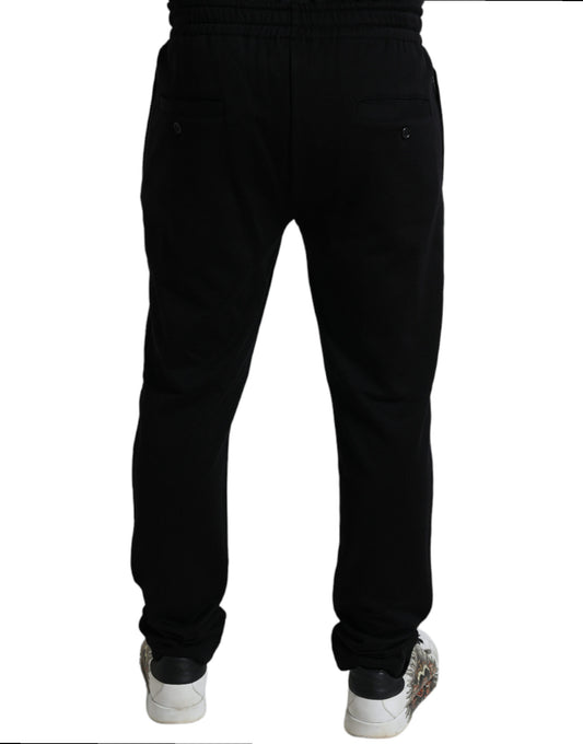 Dolce & Gabbana Schwarze DG Logo Skinny Jogger-Sweatpants Hose
