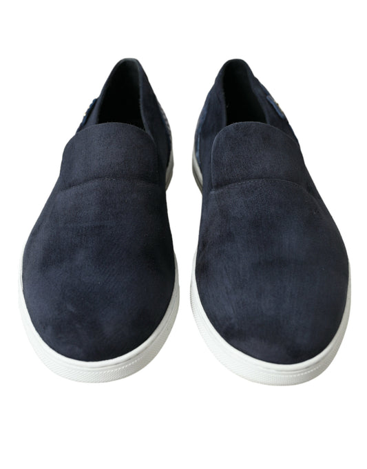 Dolce & Gabbana Blau Wildleder Kaiman Loafers Saint Tropez Schuhe