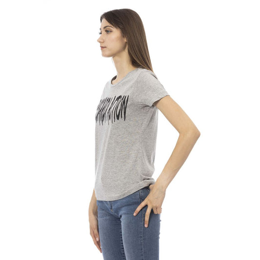 Trussardi Action Graues Baumwoll-T-Shirt für Frauen