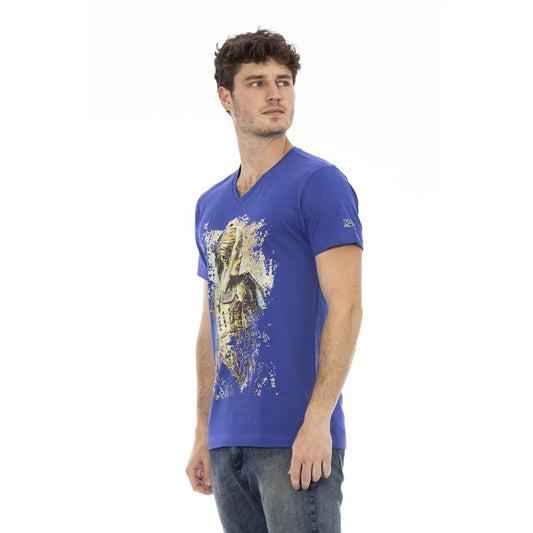 Trussardi Action Blaues Herren-T-Shirt aus Baumwolle