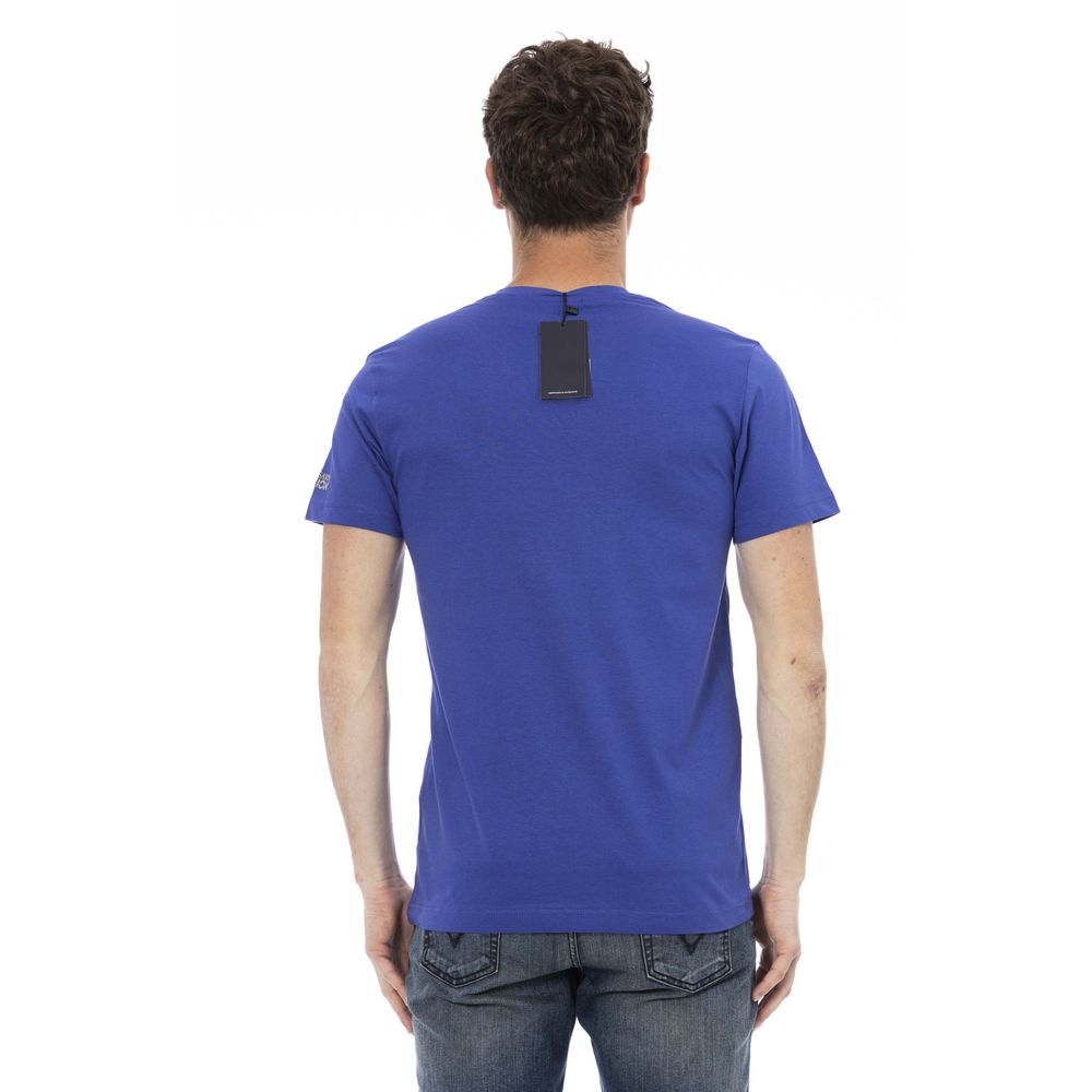 Trussardi Action Blaues Herren-T-Shirt aus Baumwolle