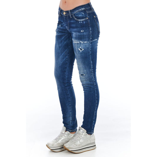 Frankie Morello Damen-Jeans aus Baumwolle in Blau