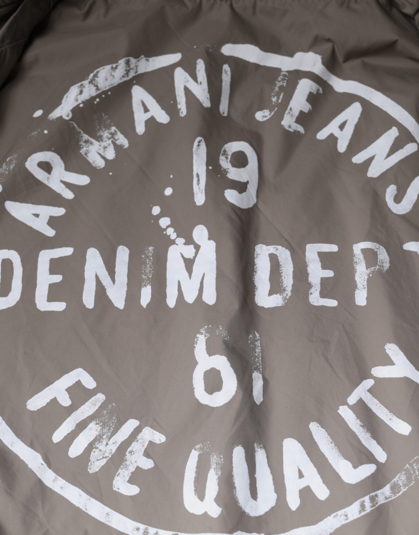 Armani Jeans Braune Bomberjacke mit Logo und Reißverschluss aus Baumwolle