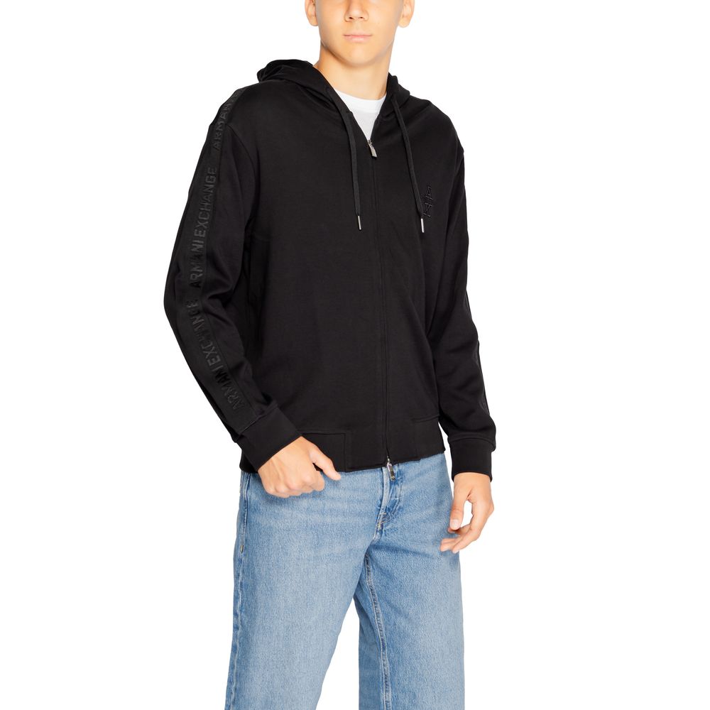 Armani Exchange Schwarzer Baumwoll-Hoodie