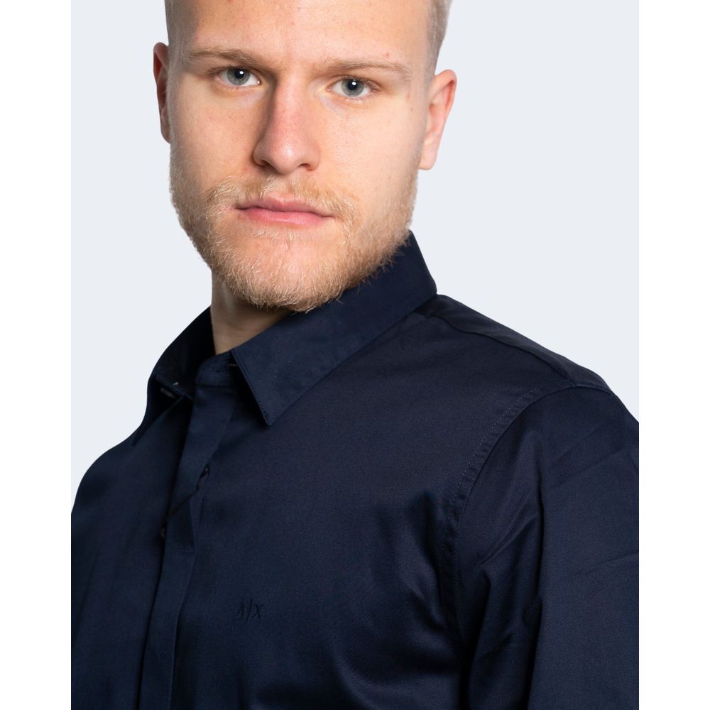 Armani Exchange Blaues Baumwoll-Hemd