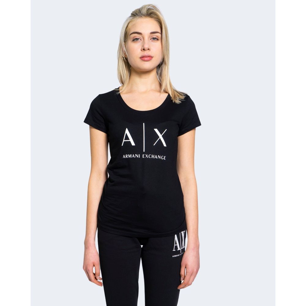Armani Exchange Schwarzes T-Shirt aus Baumwolle