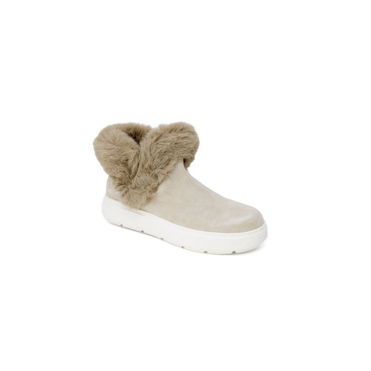 Love Moschino Beigefarbene Chunky-Sneaker aus Leder
