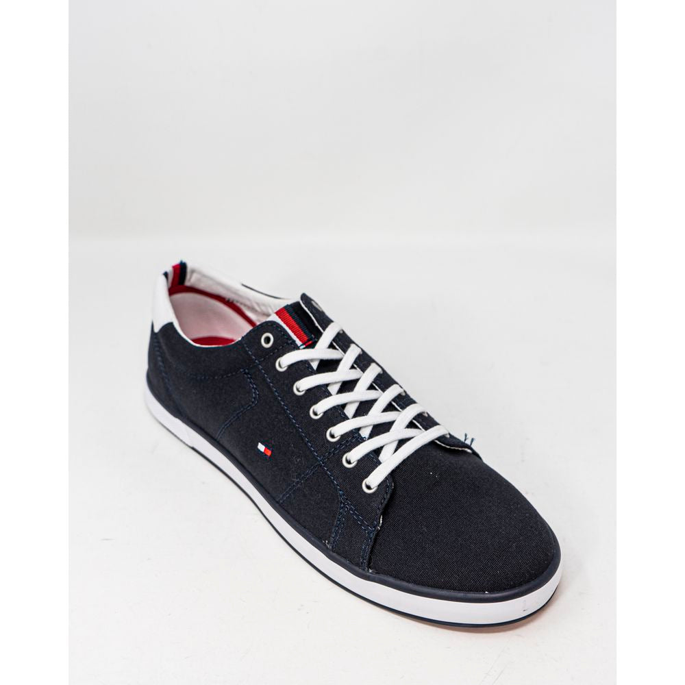 Tommy Hilfiger Blaue Baumwoll-Sneaker mit niedrigem Schaft