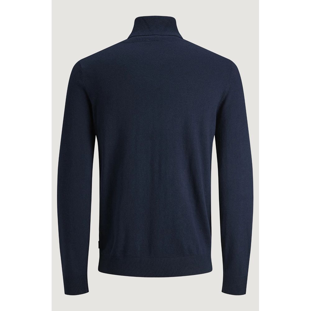 Jack Jones Blauer Baumwoll-Rollkragenpullover